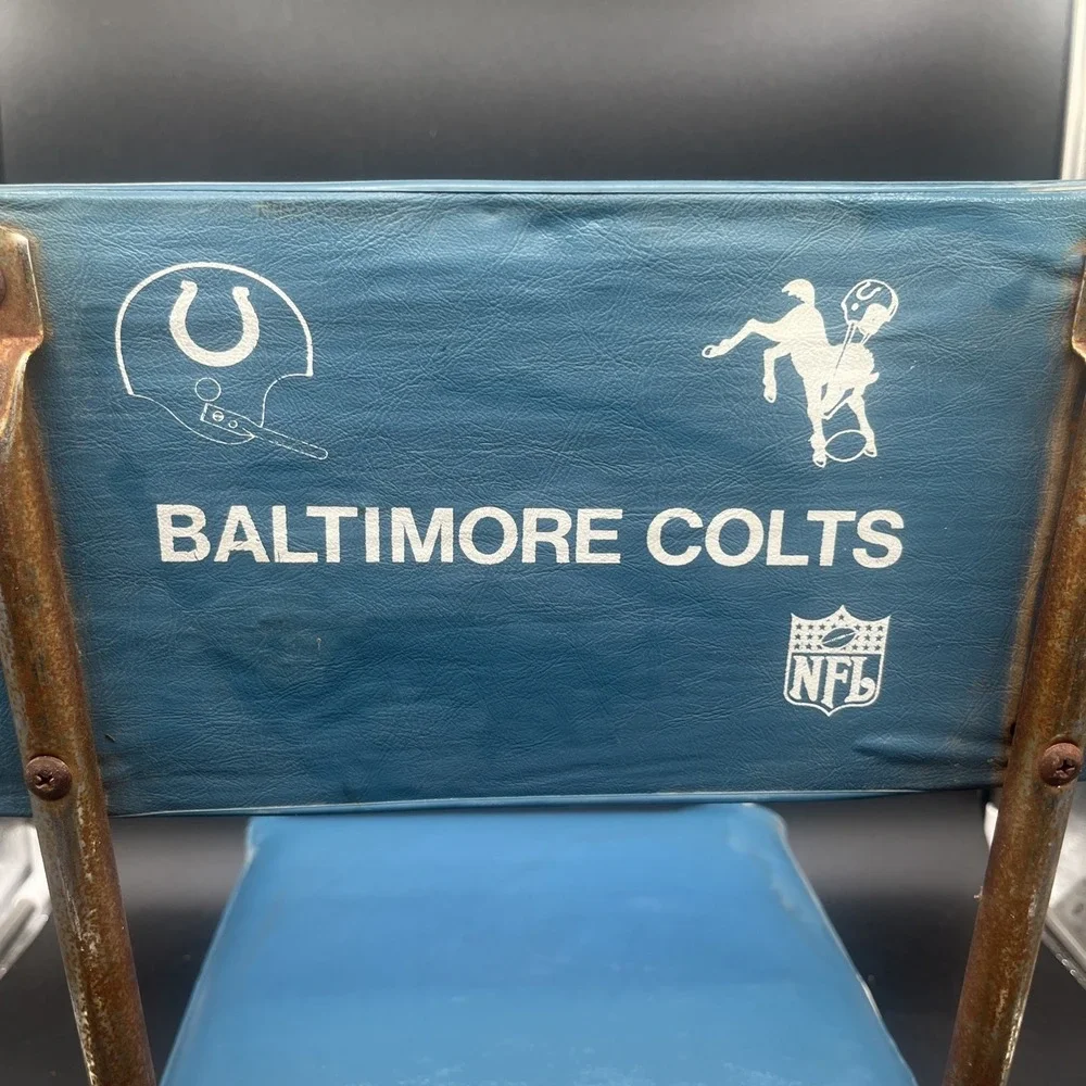 Vintage Baltimore Colts Stadium Seat Bleacher Cushion NFL Retro Folding Chair